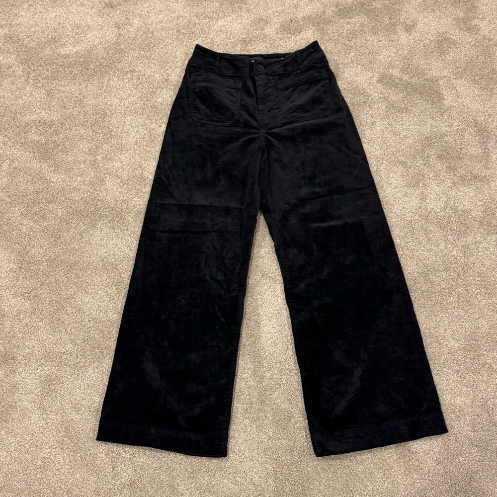 Anthropologie Maeve Colette Navy Blue Corduroy Cropped Wide Leg Pants size 29 - Picture 4 of 12